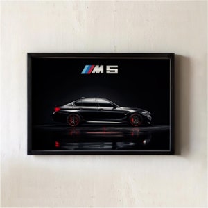 Póster de coche BMW M5, impresión digital de lujo, obra de arte, póster de coche rápido, arte de pared imprimible, regalo para amantes de los coches, decoración para colgar en la pared