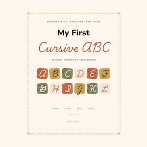 Cursive Handwriting Practice For Kids Cursive Alphabet Tracing Worksheets Printable Cursive Numbers And Words Workbook Homeschool