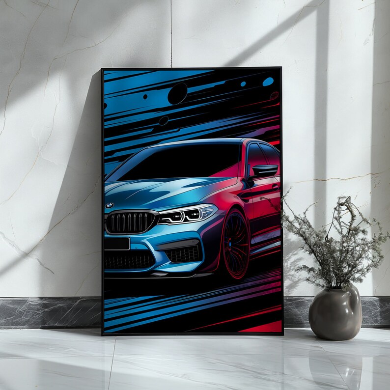 Car Poster BMW M5 F90 Luxury Digital Print Artwork Fast Car Poster ...