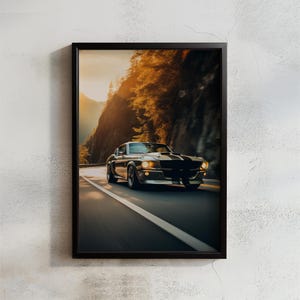 Car poster 1967 Ford Mustang Shelby GT500 Eleanor Luxury Digital print Artwork Muscle car Poster Printable Wall Art Gift for car lover