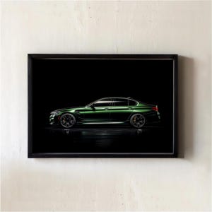 Car poster BMW M5 F90 Green Luxury Digital print Artwork Fast car Poster Printable Wall Art Gift for car lover Wall hanging Decor