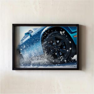 Car poster Dodge Challenger in winter Luxury Digital print Artwork Muscle car Printable Wall Art Gift for car lover Wall hanging Decor