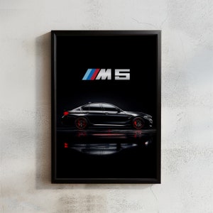 Car poster BMW M5 F90 Luxury Digital Vertical print Artwork Fast car Poster Printable Wall Art Gift for car lover Wall hanging Decor