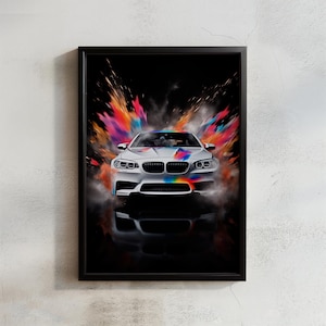 Car poster BMW M5 F10 Luxury Digital print Artwork Fast car Poster Printable Wall Art Gift for car lover Wall hanging Decor