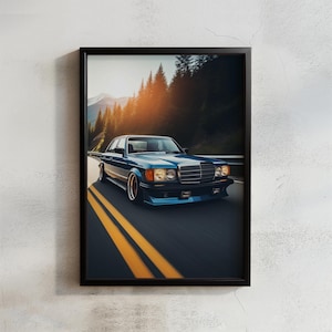 Mercedes w123 poster - Etsy 日本