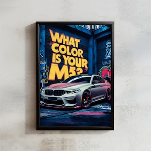 Car poster BMW M5 F90 Luxury Digital print Artwork Fast car Poster Printable Wall Art Gift for car lover Wall hanging Decor