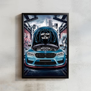 Car poster BMW M5 F90 Luxury Digital print Artwork Fast car Poster Printable Wall Art Gift for car lover Wall hanging Decor
