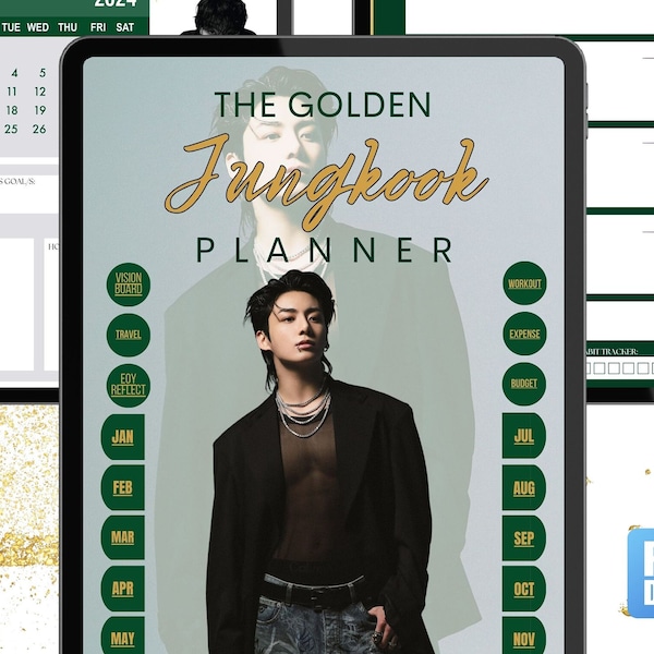 Jungkook Planner, Jungkook bias, Bts Army Planner, K-pop planner, Bts Merch, Kpop merch, weekly Planner, BTS planner, 2024 weekly Planner