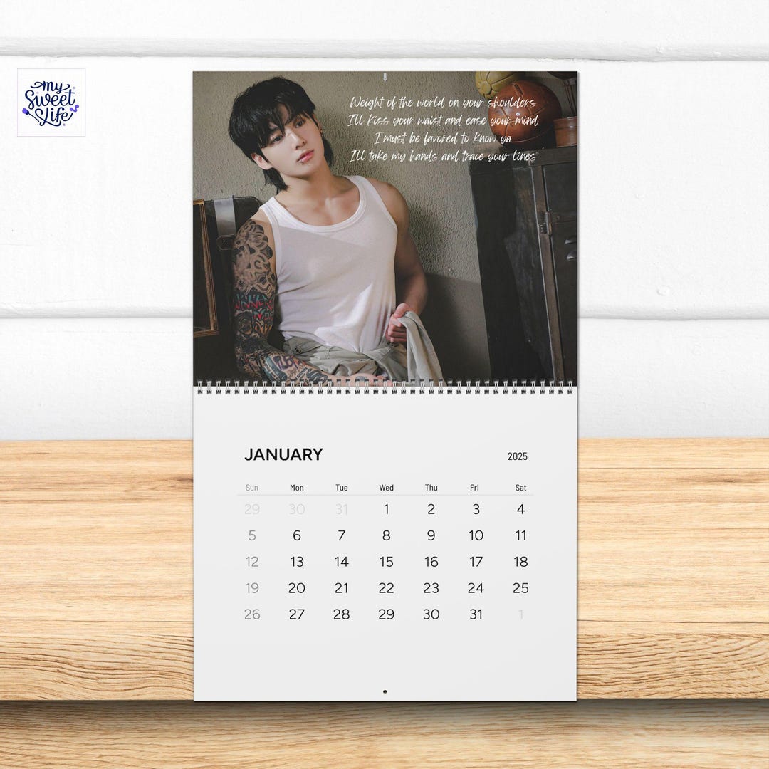 Bts Jungkook 2025 Wall Calendar, Bts Merch, Jungkook Merch, Jeon