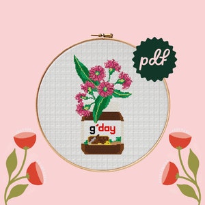 Australian Flowering Gum Cross Stitch Pattern Digital Download (PDF)