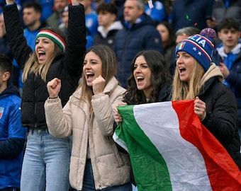 Italy Flag Pom Pom Beanie, Tri-Color Headband & Wristband, Soccer Fan Accessories