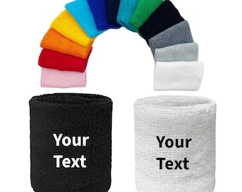 Custom Texts/Number Sports 4" Wristbands (Custom Wrist Sweatband) - Add Your Customization by COUVER