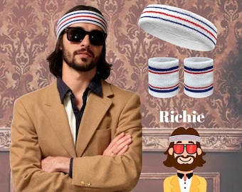 Richie Tenenbaum Inspired Headband - Retro Striped Tennis Sweatband