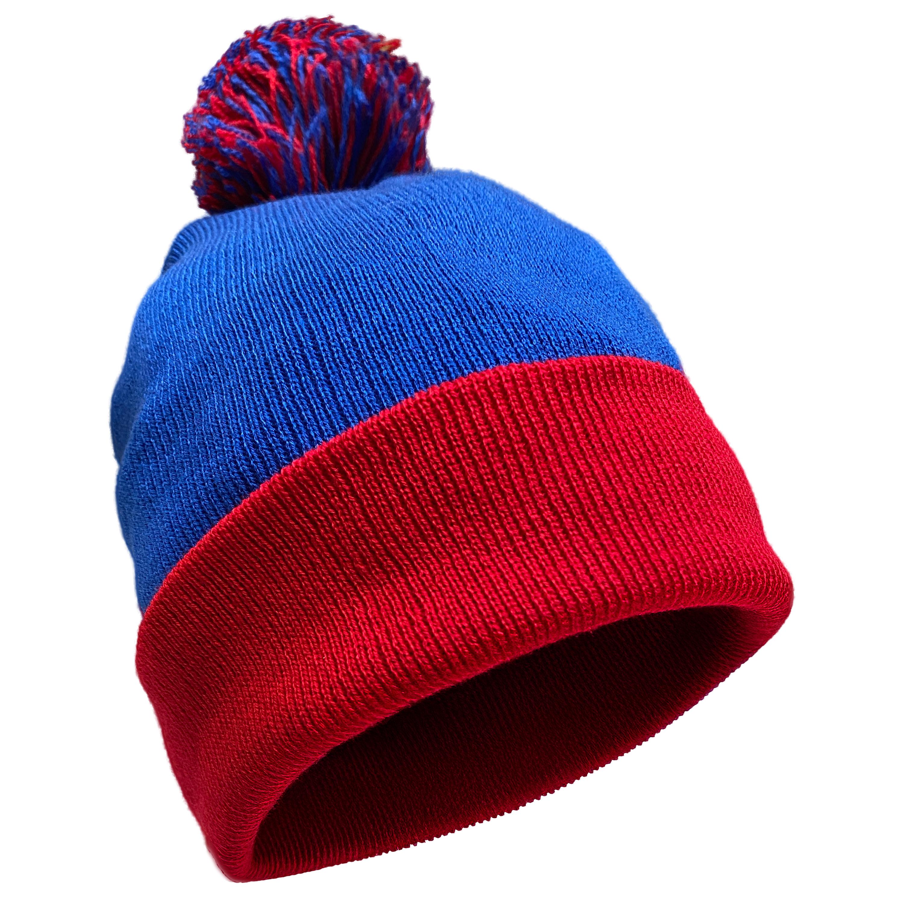 equal beanie blue×red Blue Red Pom-pom Beanie | Stan Marsh Costume Hat | South