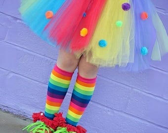 Rainbow Knee High Socks: Kids Halloween Costume Accessory