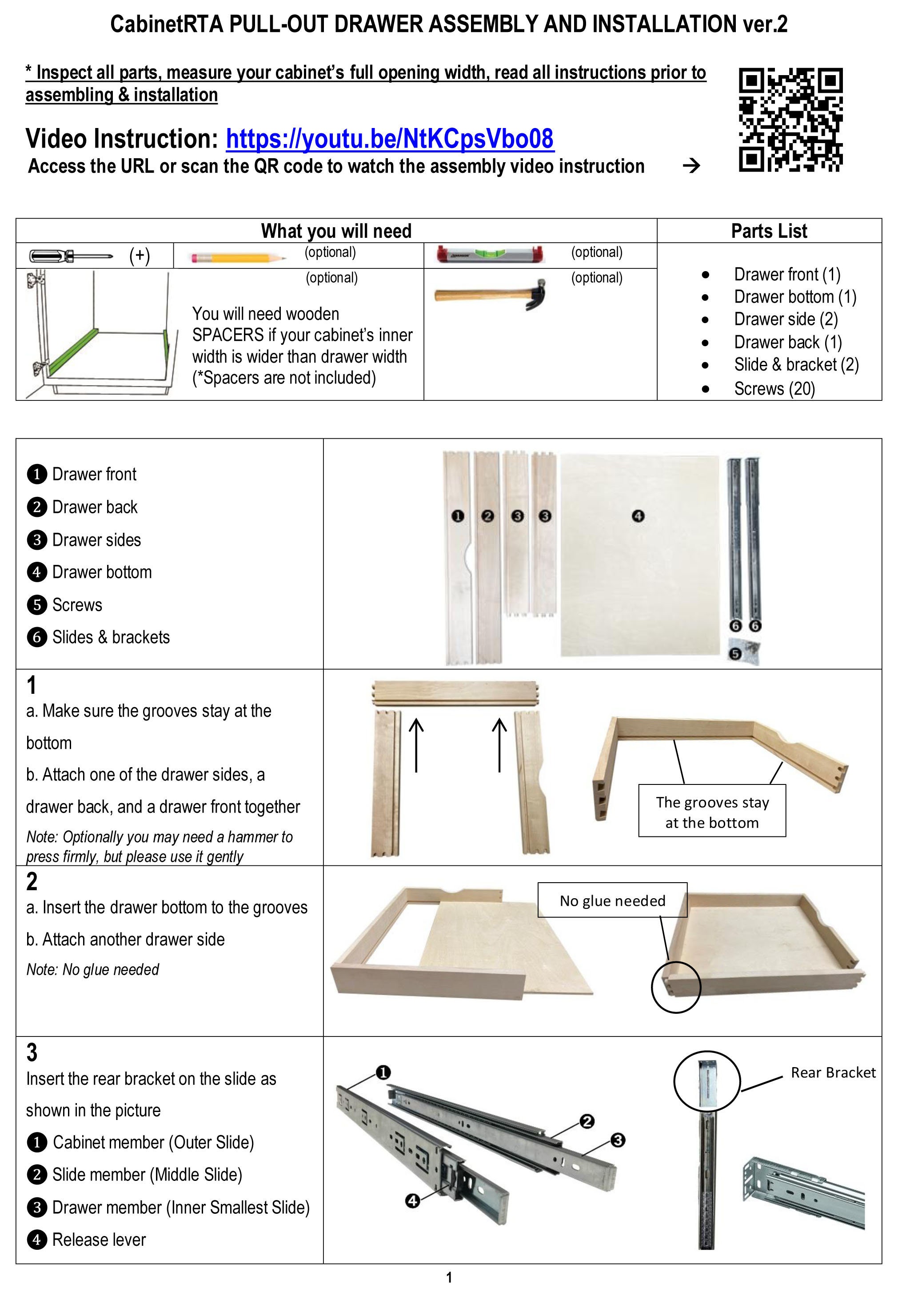 DIY Slide Out Shelf Pullout Wood Drawer Etsy