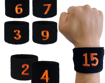 Unisex Black Like Giants Sports/Athletic with Number Embroidery Sweat Wristband, One Size, 1 Piece