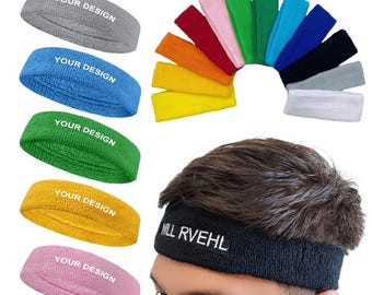 HB205 Cinta para la cabeza deportiva bordada personalizada – Cinta para el sudor atlética personalizada para hombres y mujeres - Tienda Couver