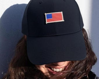 Boné de beisebol de sarja com bandeira americana: boné de caminhoneiro patriótico dos EUA