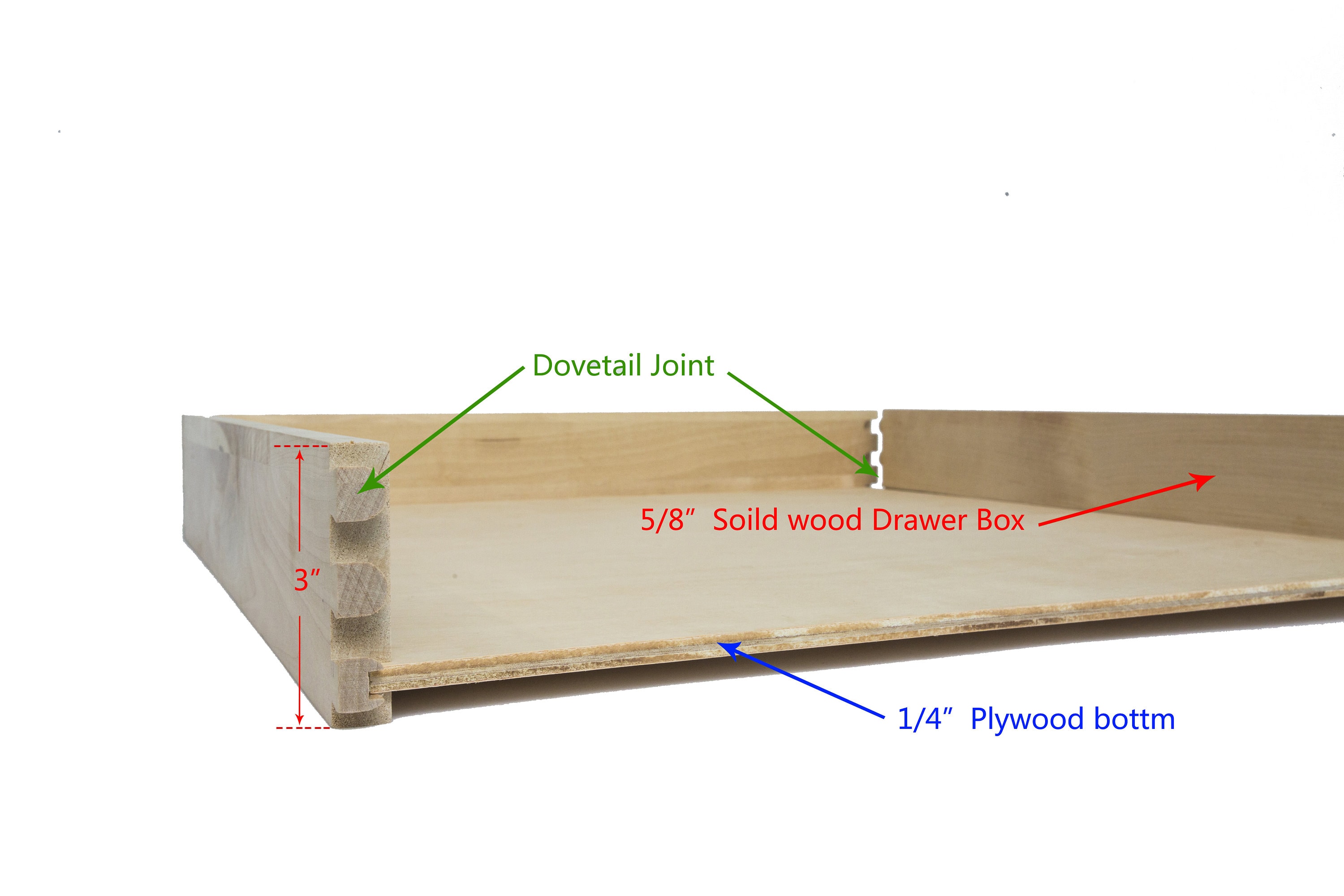  Sublime Design, Pull Out Tray, Side Mount, Baltic Birch  Drawer for Kitchen Cabinets, Slide Out Shelves