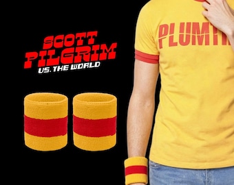 Scott Pilgrim Inspired Gold Red Wristband Costume Accessory for Halloween, Theme Party, Cosplay