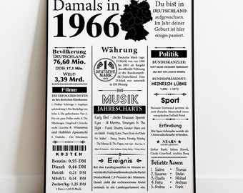 Poster from the year 1966 | Retro Poster Gift for a 60th Birthday