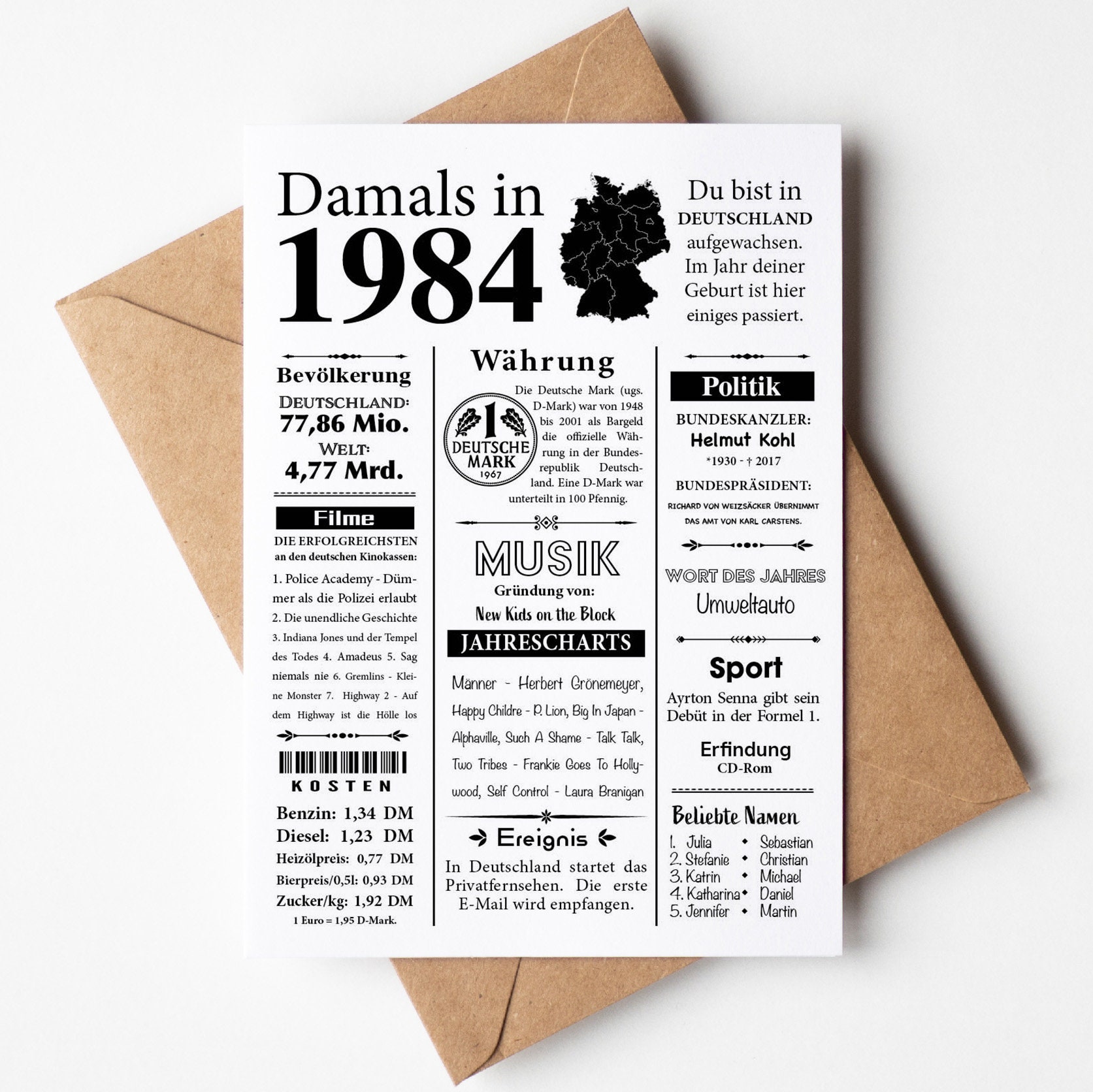 Journal BILD 27.12.1984 - Allemand - Cadeau Anniversaire 36-39 Ans - Vintage