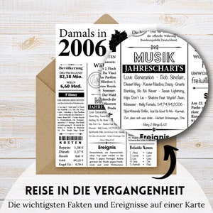 Postkarte 2006 18. Geburtstag Jahreszahl Retro Zeitungsartikel Geburtstagskarte Einladung, Geschenk, Jubiläum Party Dekoration Bild 3