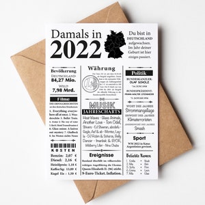 2022 año de nacimiento, cumpleaños, tarjeta, tarjeta de cumpleaños
