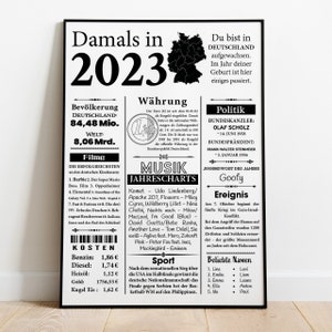 2023 | Jahreszahl Geburtsjahr als Retro Zeitungsartikel Bild | Plakat als Geschenk zum Geburtstag, Hochzeitstag, Jubiläum | Jahrgang