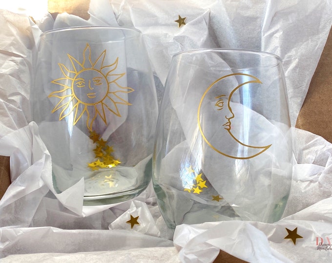 Vintage Libbey Celestial Wine Glasses RARE Etsy