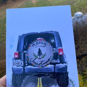 Weihnachts-Jeep-Grußkarte | Feiertagsgrußkarte