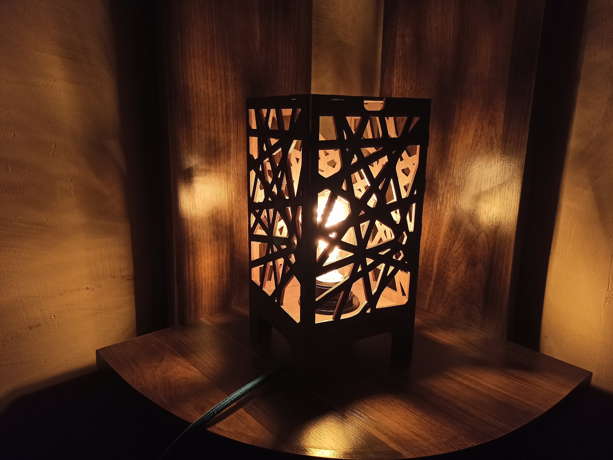 Laser Cut Datei Geometrische Lampe Digitale Datei Laser Etsy