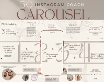 Instagram Coach Carousel Templates: Beige Neutral Canva Posts