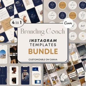 Canva Bundle Social Media Templates for Branding Coach, Instagram Templates content, Marketing Strategy