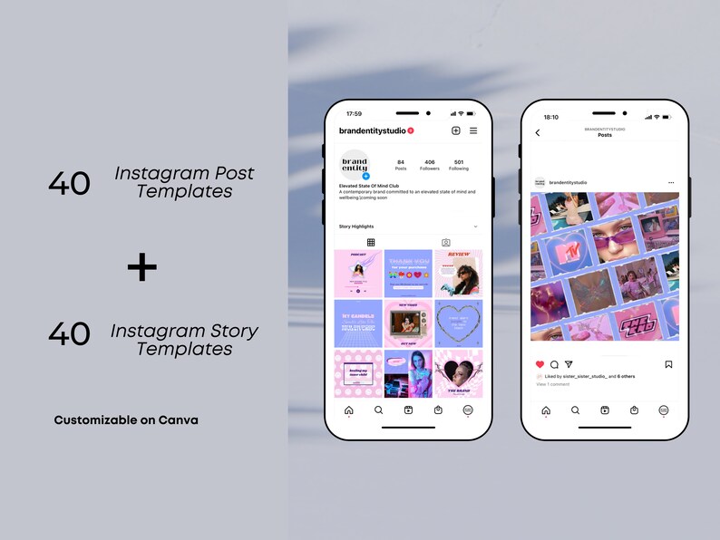 Y2K Instagram Templates: Retro Futurism Social Media (Canva) image 3