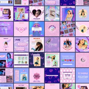 Y2K Instagram Templates: Retro Futurism Social Media (Canva) image 4