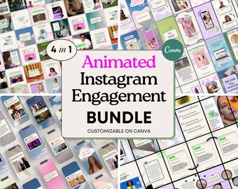 Animated Instagram Template Bundle: Social Media Canva Templates (Digital Download)
