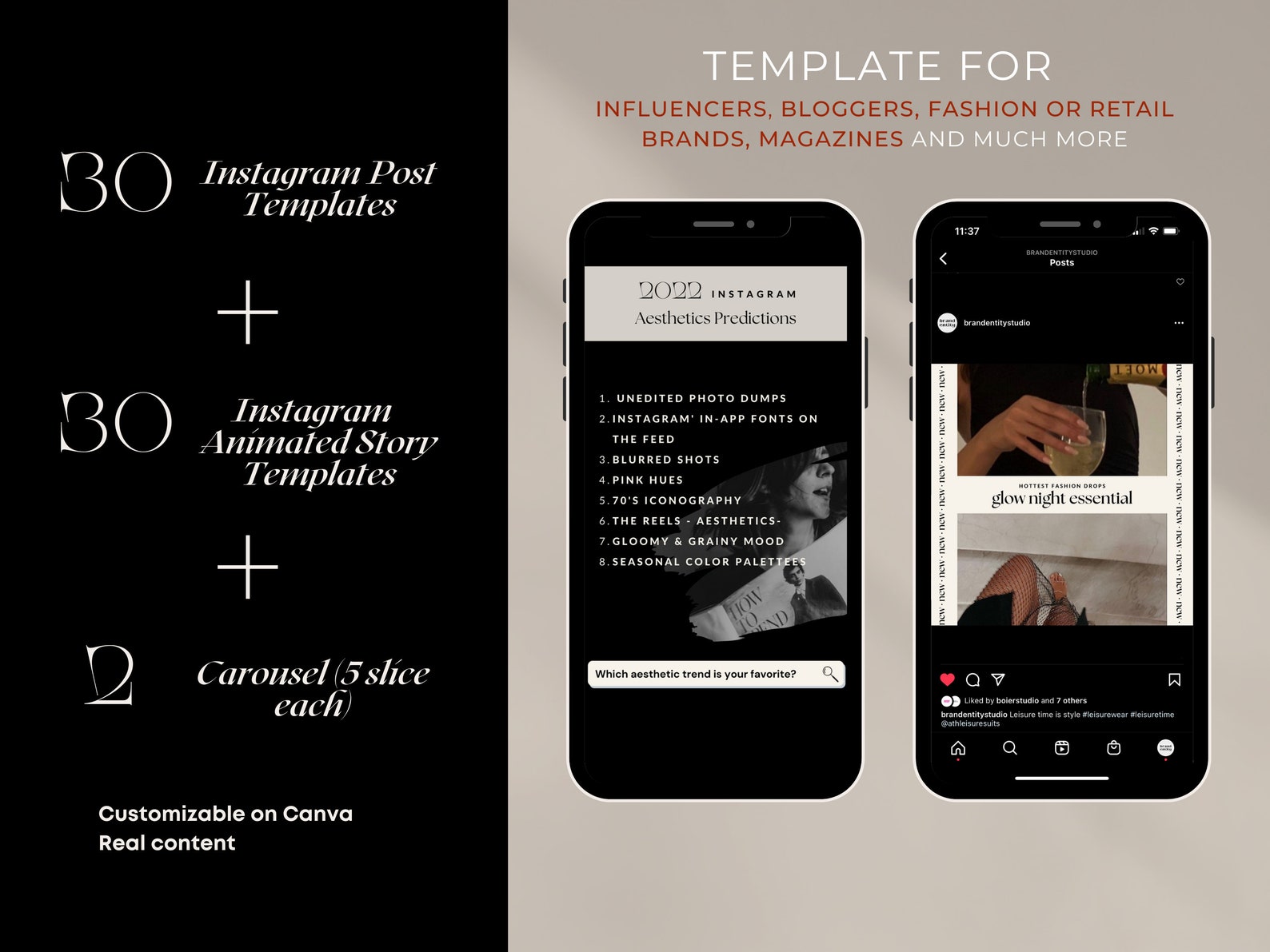 70 Instagram Template | Luxury Social Media Templates | Luxe Canva ...