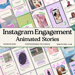 Animated Instagram Story Template, Canva templates for Instagram Engagement, Social Media Video templates for small businesses, coach