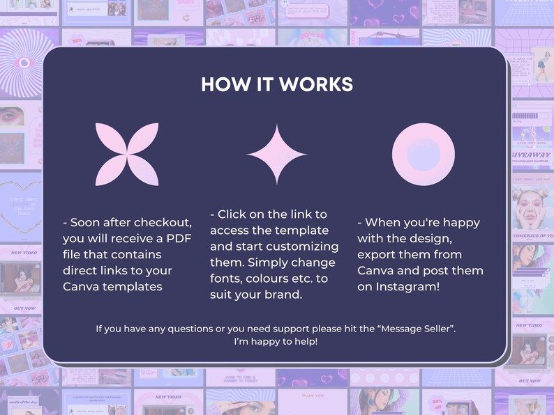 Y2K Instagram Templates: Retro Futurism Social Media (Canva) image 7