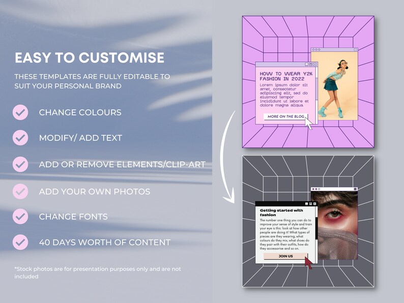 Y2K Instagram Templates: Retro Futurism Social Media (Canva) image 6