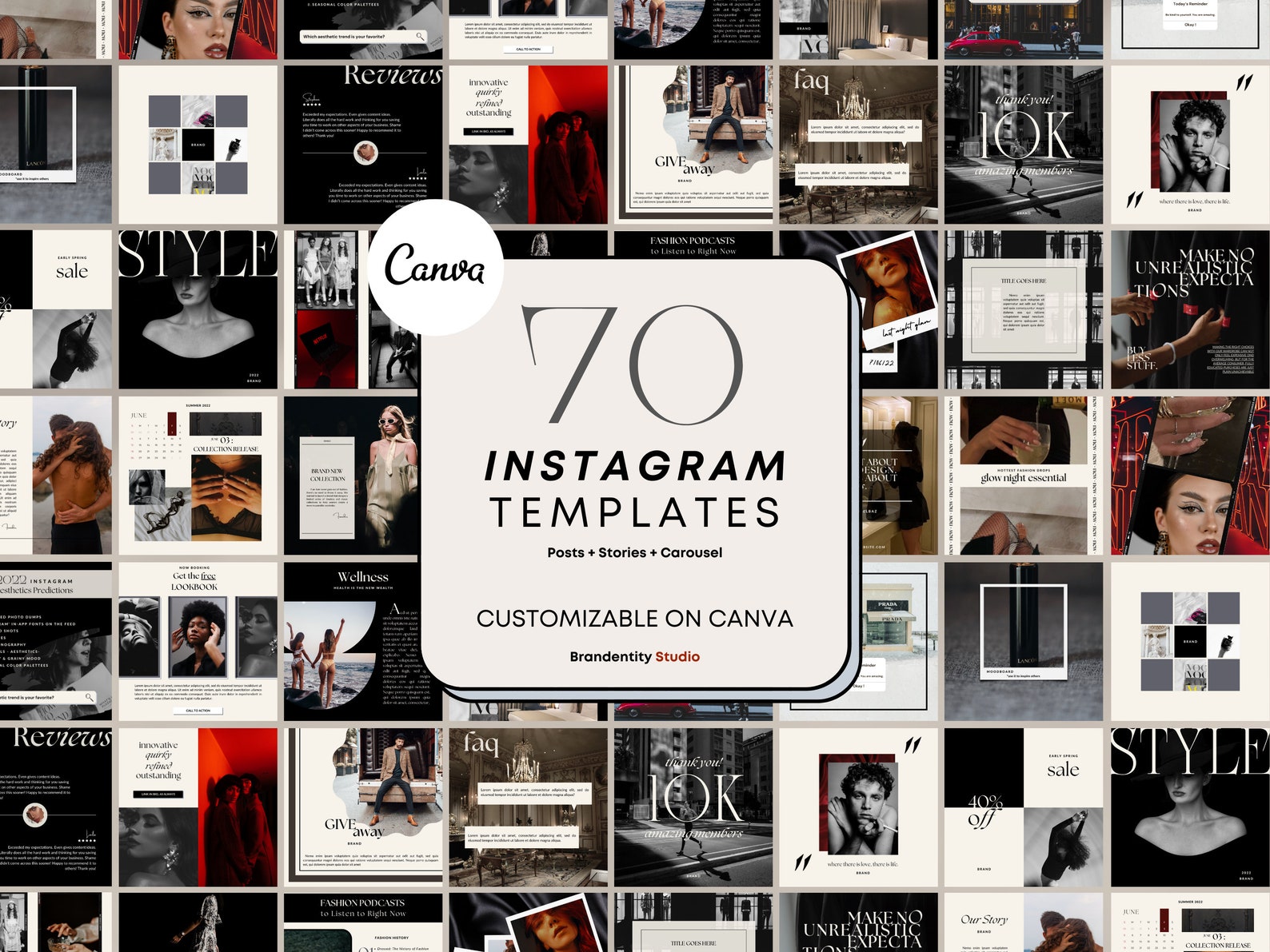 70 Instagram Template | Luxury Social Media Templates | Luxe Canva ...