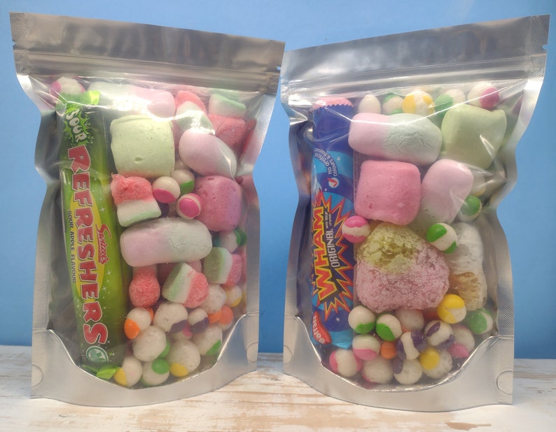 Mixed Assortment of Freeze-Dried Sweets UK. Big Bags 23X16X8CM. Multibuy Offer Available. Valentine's Gift. Birthday Present. zdjęcie 1