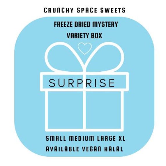 UK Freeze Dried Candy Mystery Box  Small, Medium, Large, XL|Freeze Dried Sweets|Space Candy|Taster Box|Sample Box|Sweet Sample Pack|Skittles