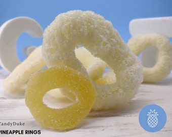 UK Freeze-Dried Rings: Pineapple-Apple-Peach-Strawberry Halal Candy. Birthday Gift / Present for family, friends or yourself.