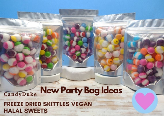 UK Made Freeze Dried Fruits Original Skittles. Candy Samples Halal/Vegan Sweets. Birthday Gift. Sweet Cones Party Bag Ideas