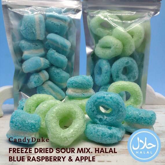 UK Made Freeze Dried Candy Sour Mix 2 Bags.Blue Raspberry&Apple Gluten Free Sweets|tiktok viral|Birthday Present.Halal Sweets.Sweet Gift .