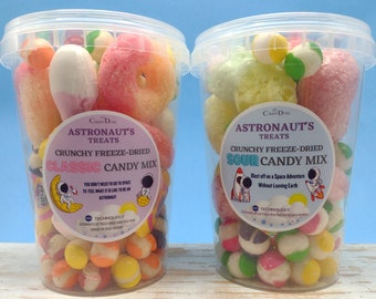 UK Freeze-Dried Candy Mix in Tubes H135mmxW90mm. MULTIBUY OFFER Freeze-Dried Sweets Variety. Birthday Gift, Christmas Present.