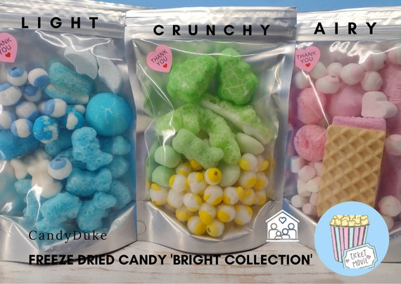UK Free Delivery Freeze Dried Candy 3 Big Bags:Assorted Freeze Dried Candy Mix Variety.Fun Sweet Christmas Gift.Birthday, Thank You Present.